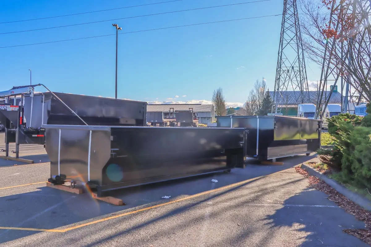 Roll-off dumpster ready for waste disposal at job site for 12 Yard Dumpster Rental in St. Charles